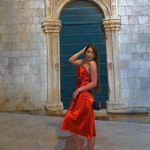 Classic BEBE Orange slip dress🧡